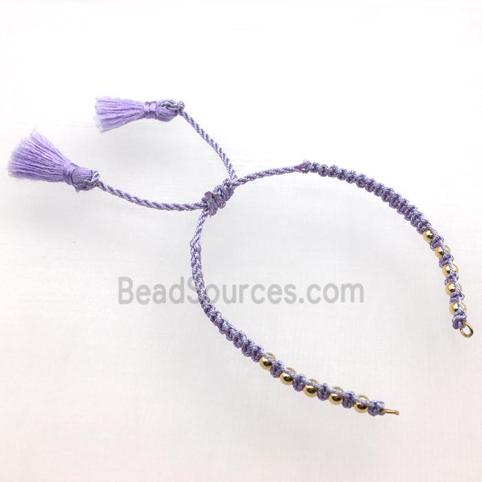 lavender nylon wire bracelet chain with tassel