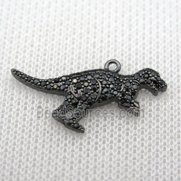 copper dragon pendants paved zircon, black plated