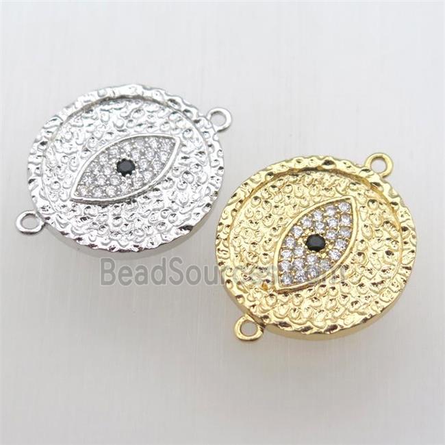 copper eye connector pave zircon, mixed