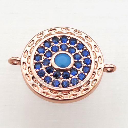 copper circle pendant pave zircon, rose gold