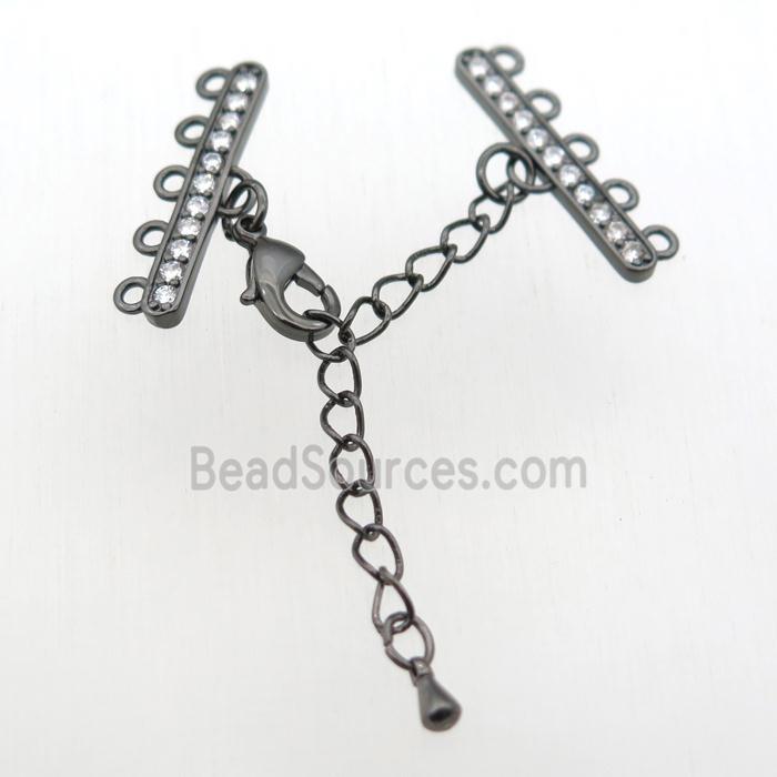 copper linkers paved zircon, gold plated