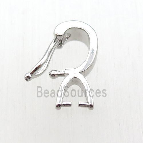 copper hanger bail, platinum plated