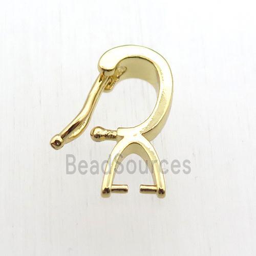 copper hanger bail, gold plated