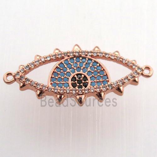 copper eye connector paved zircon, rose gold