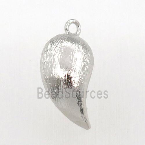 copper Pepper pendant, brushed, platinum plated