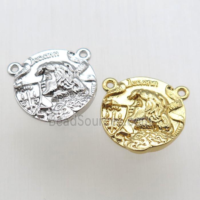 copper coin pendant, mixed color