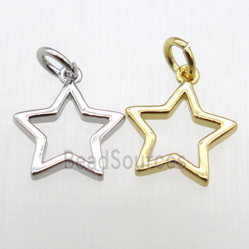 copper star pendant, mixed color