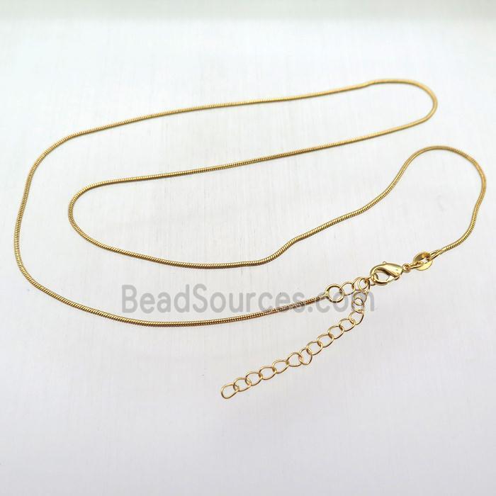 copper necklace chain, gold plated
