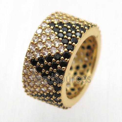 copper Ring paved zircon, gold plated