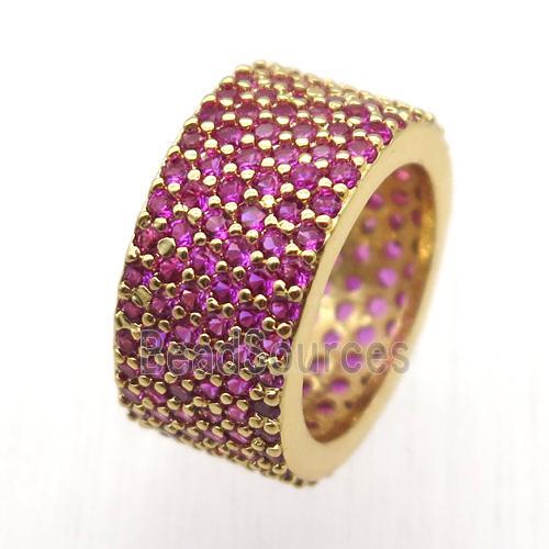 copper Ring paved zircon, gold plated