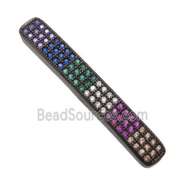 copper tube beads paved zircon, black plated