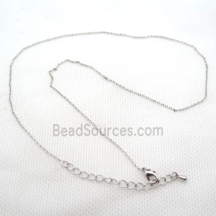 copper Necklace Chain, platinum plated