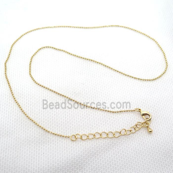 copper Necklace Chain, gold plated