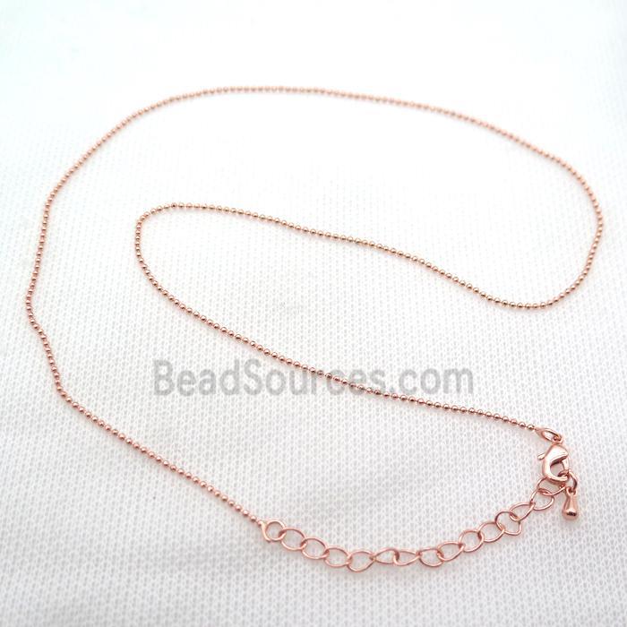 copper Necklace Chain, rose gold
