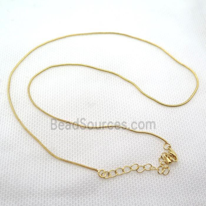 copper Necklace Chain, gold plated