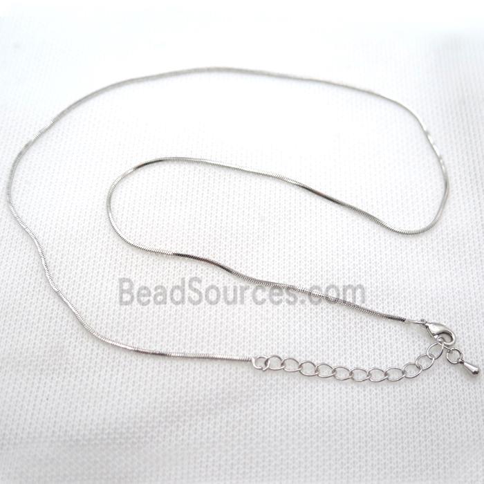 copper Necklace Chain, platinum plated