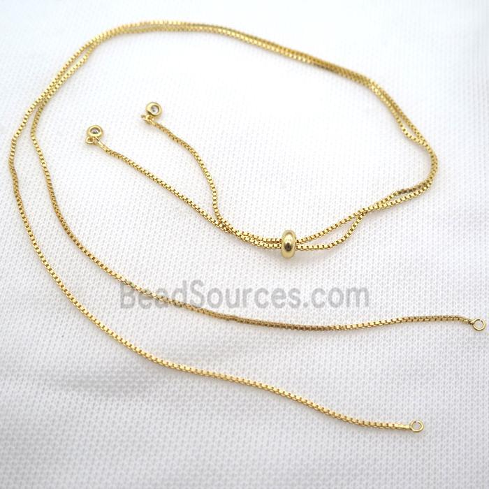 copper Necklace Chain, gold plated