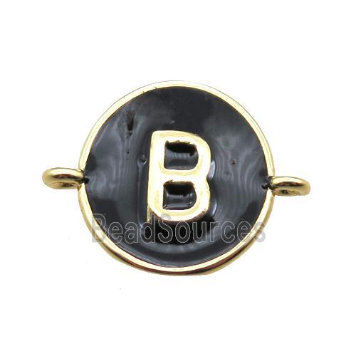 black enameling copper letter-B connector, gold plated