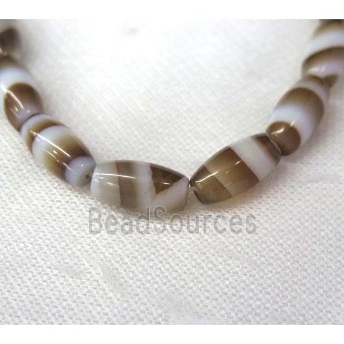 coffee stripe Agate barrel beads