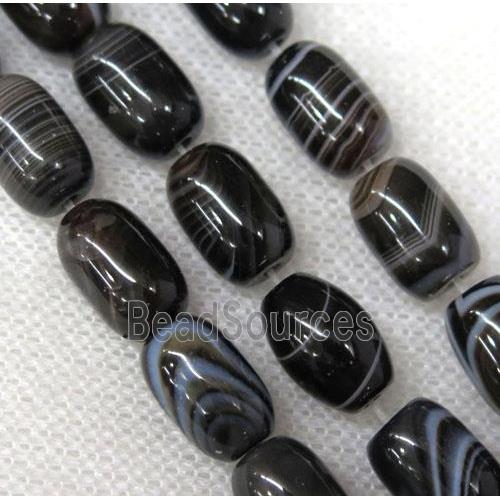 black stripe Agate barrel beads