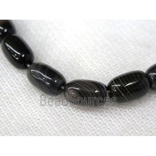 black stripe Agate barrel beads