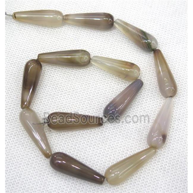 gray Agate teardrop beads