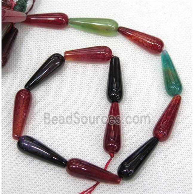 Agate teardrop beads