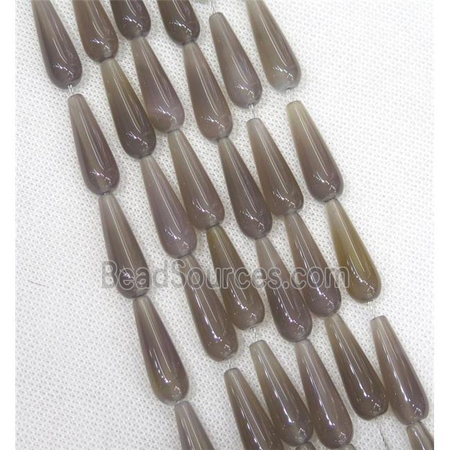 gray Agate teardrop beads