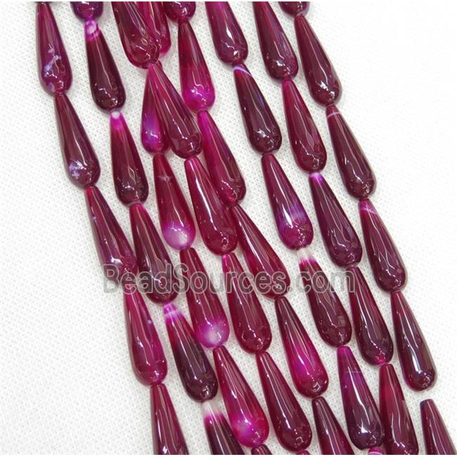 mauve Agate beads, faceted teardrop