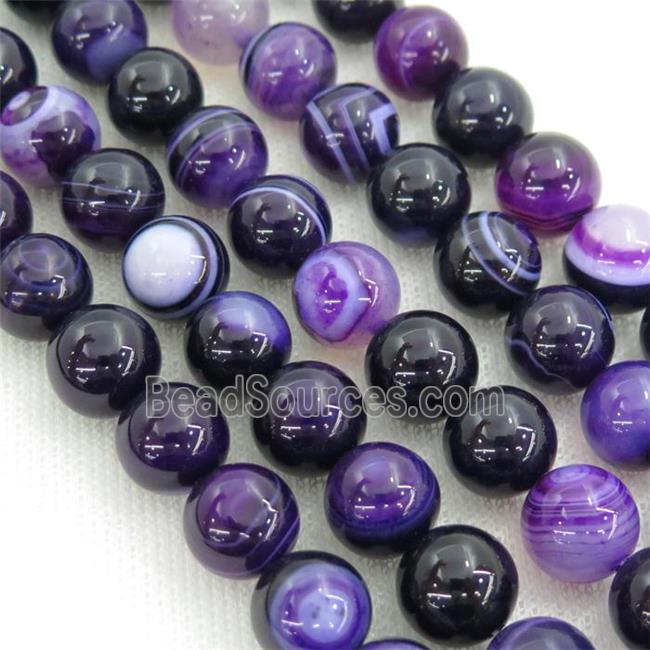 round purple striped Agate Beads