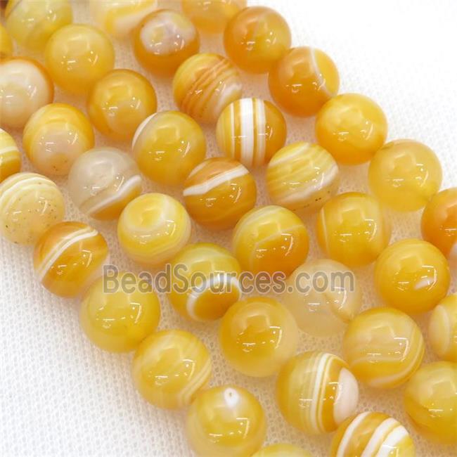 round striped Agate beads, golden