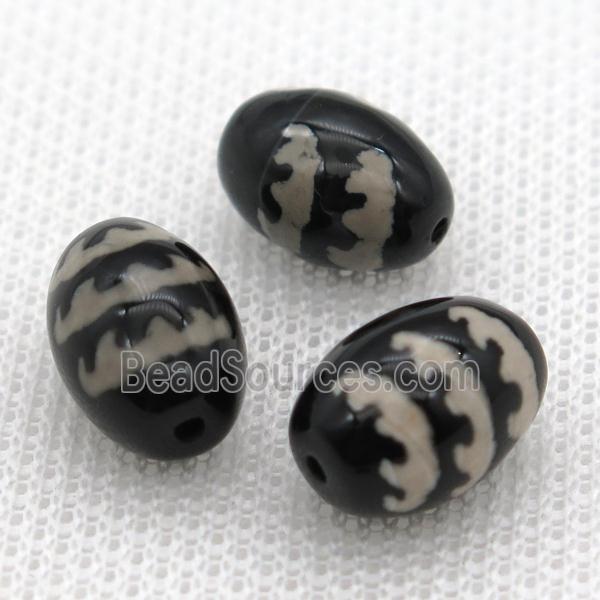 tibetan Dzi barrel beads