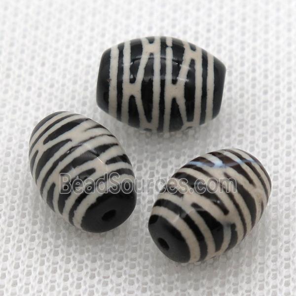 tibetan Dzi barrel beads