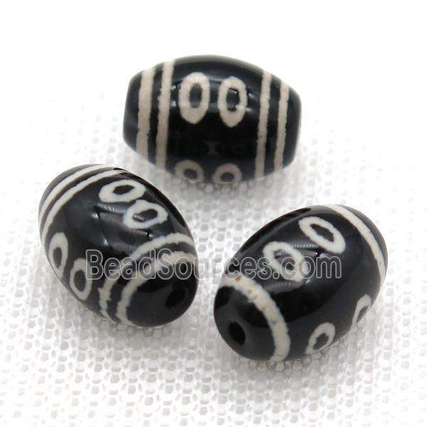 tibetan Dzi barrel beads