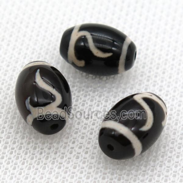 tibetan Dzi barrel beads
