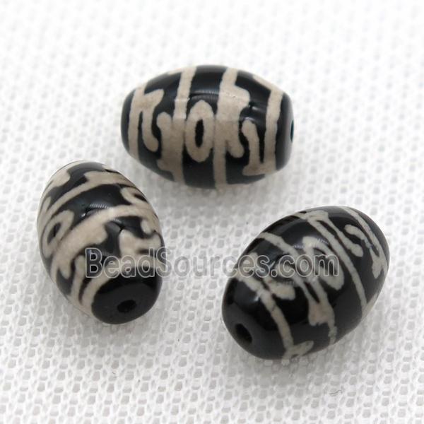 tibetan Dzi barrel beads