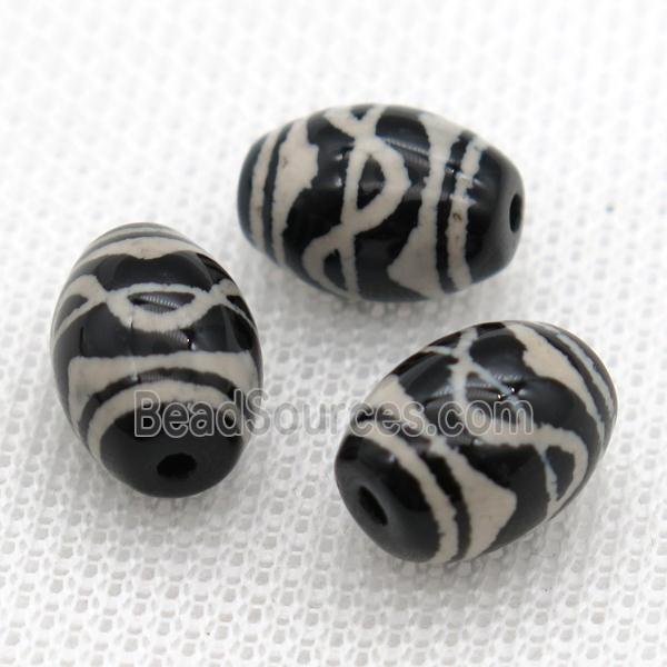 tibetan Dzi barrel beads