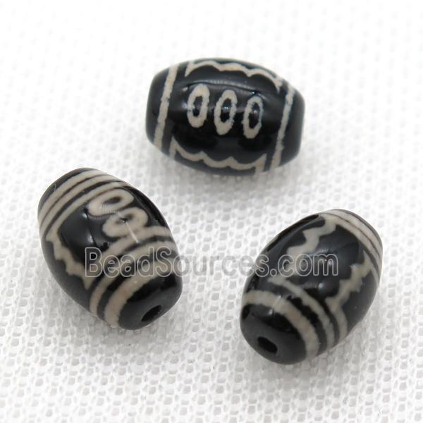 tibetan DZi barrel beads