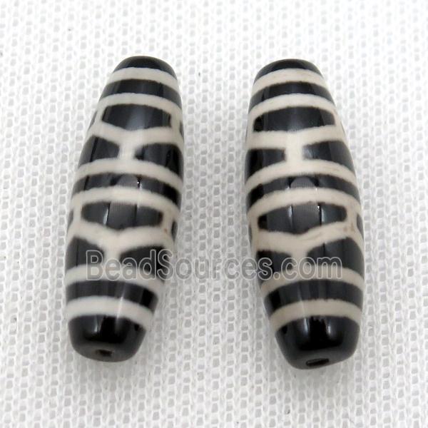 black tibetan DZi rice beads