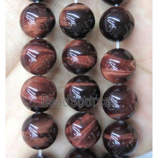 natural red Tiger eye stone beads, round, A grade