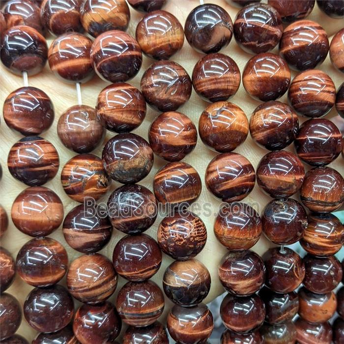 natural red Tiger eye stone beads, round, AB grade