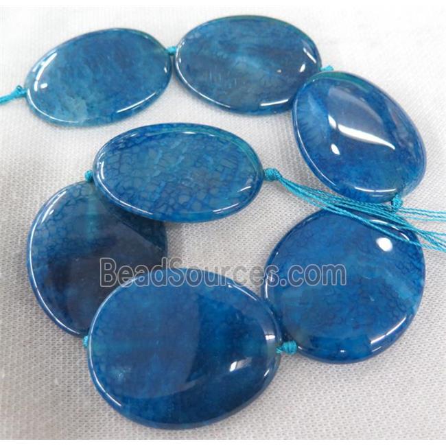 blue Agate bead, teardrop