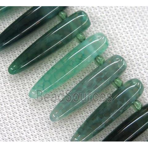 green agate bullet beads