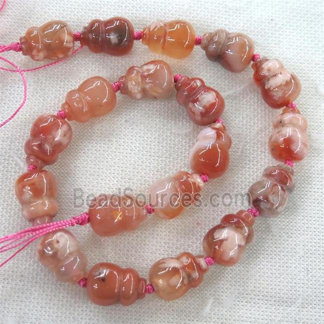 red Cherry Agate beads, gourd