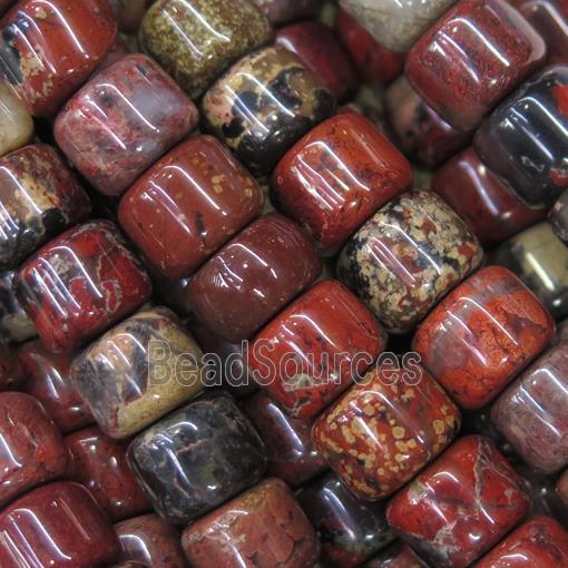 Poppy Jasper barrel beads