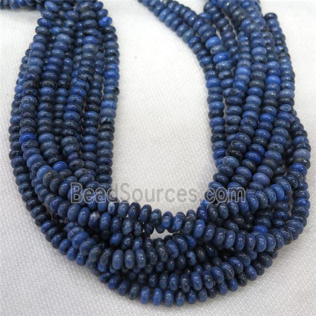 Blue Dumortierite rondelle beads