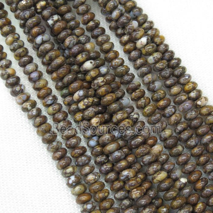 Fire Lace Opal Jasper rondelle beads
