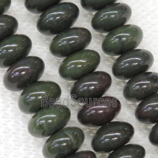 Green African Autumn Jasper rondelle beads