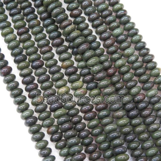 Green African Autumn Jasper rondelle beads