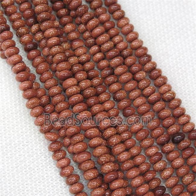 gold SandStone rondelle beads